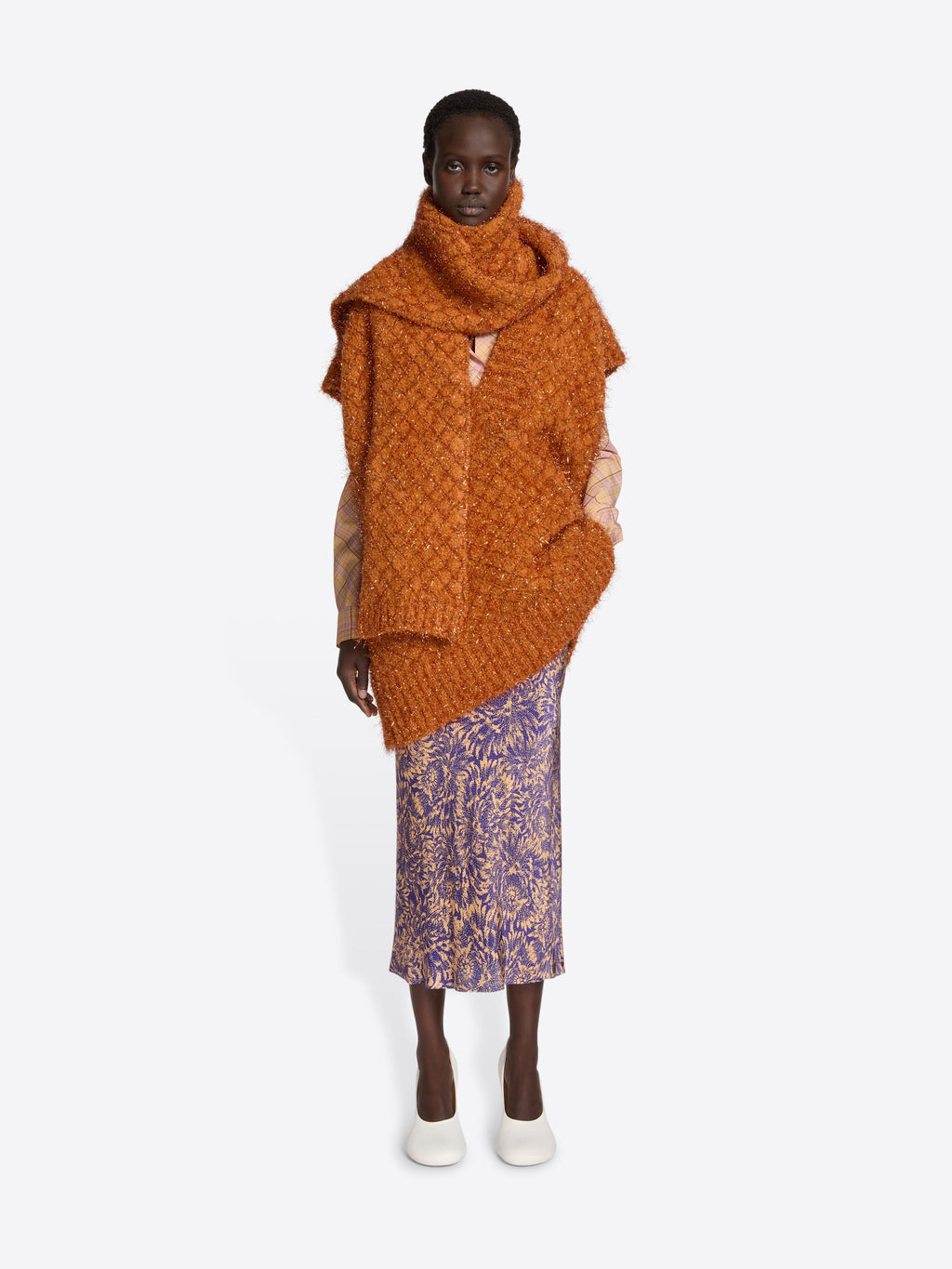Metallized Knit Scarf