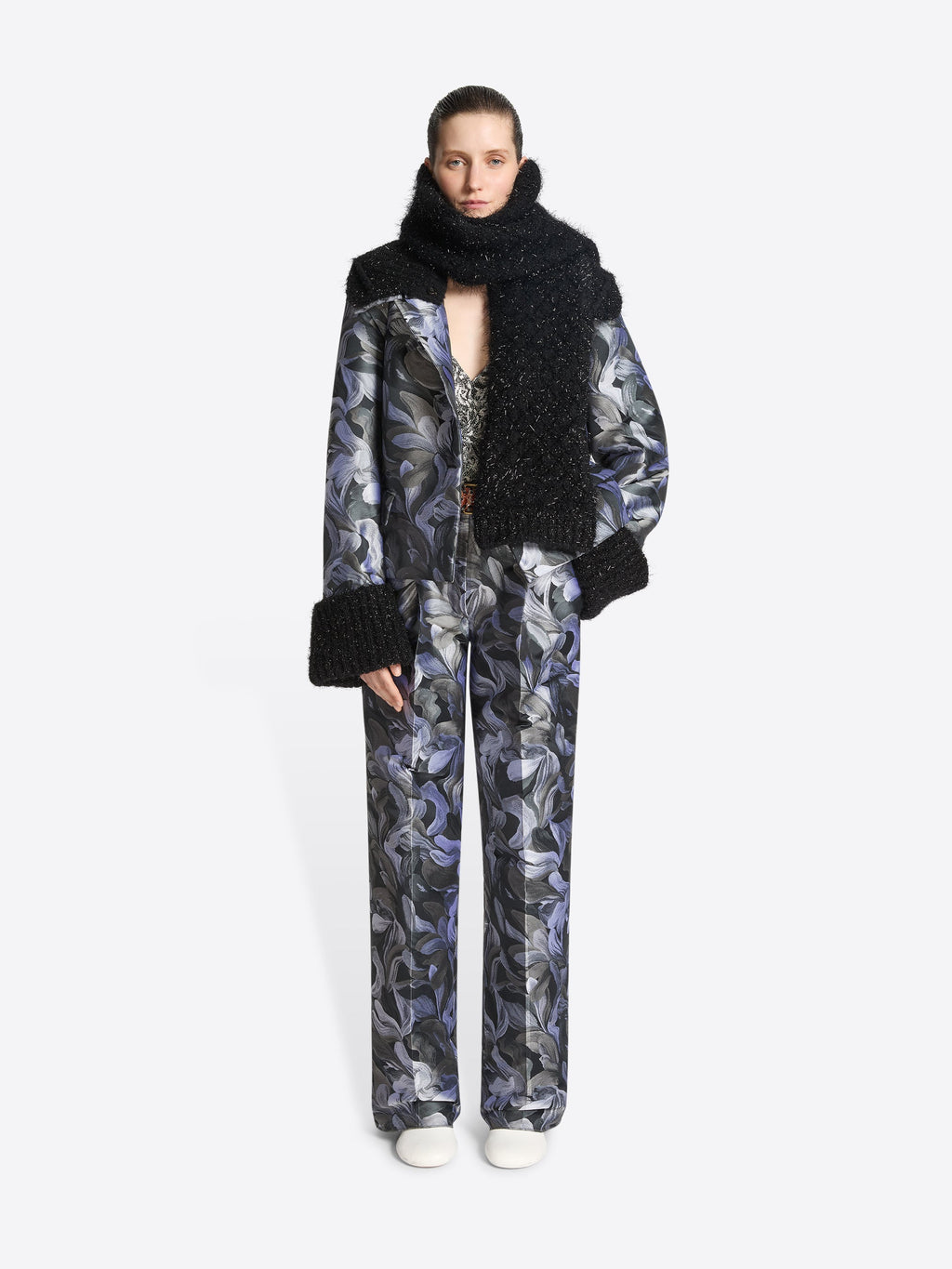 Metallized Knit Scarf