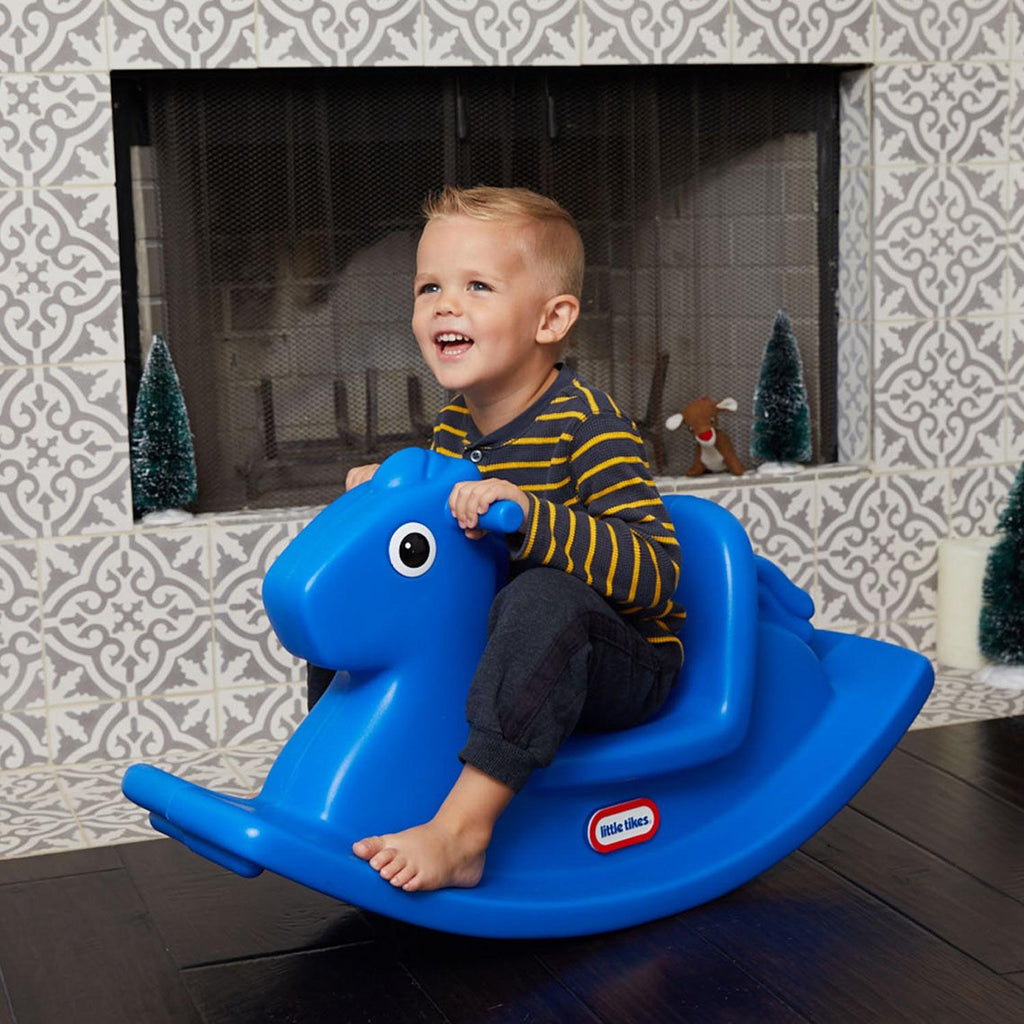 Rocking Horse - Primary Blue - Classic Blue Rocking Horse with Stable Low Seat