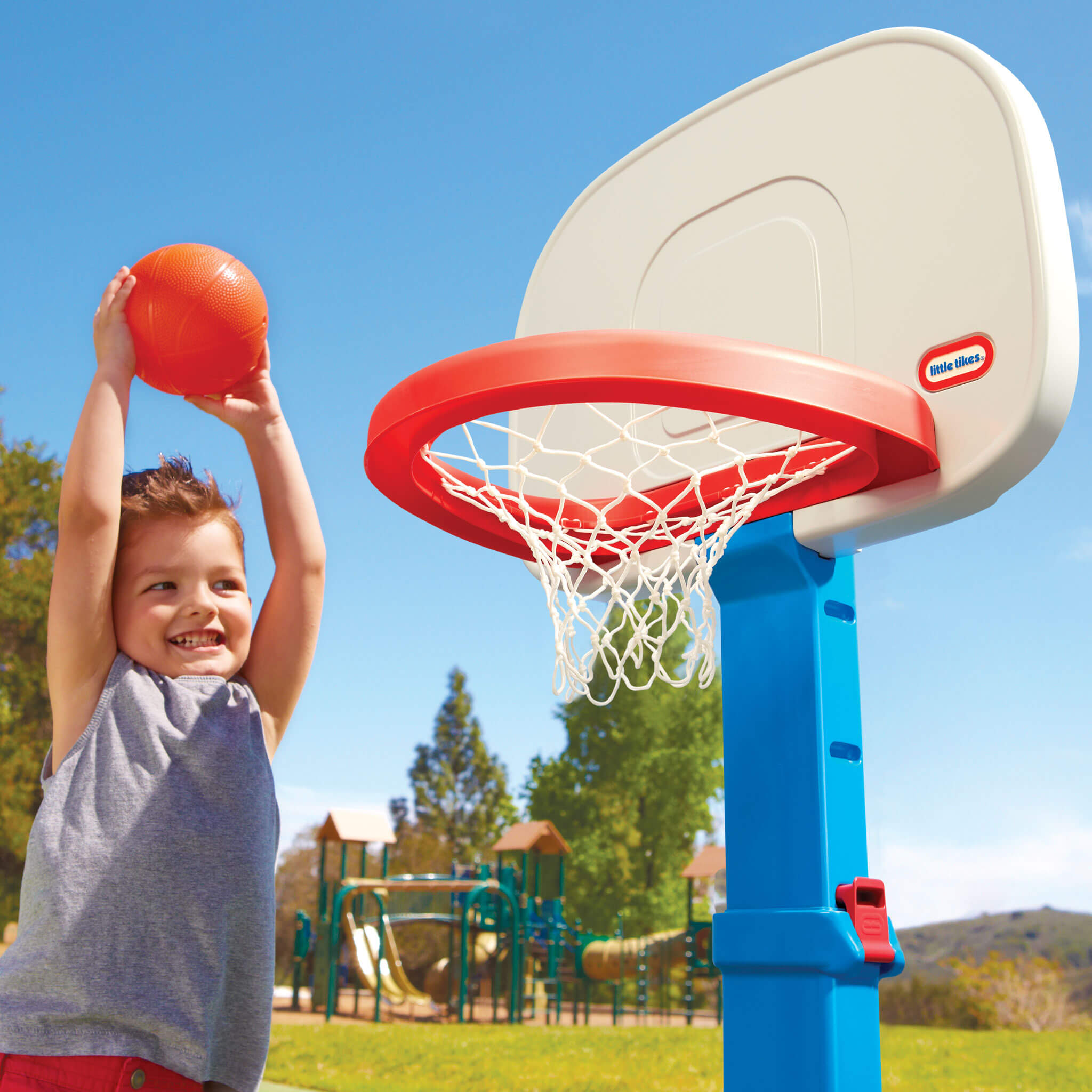 TotSports Easy Score Basketball Set - Indoor and Outdoor Basketball Set with Kid-Sized Ball