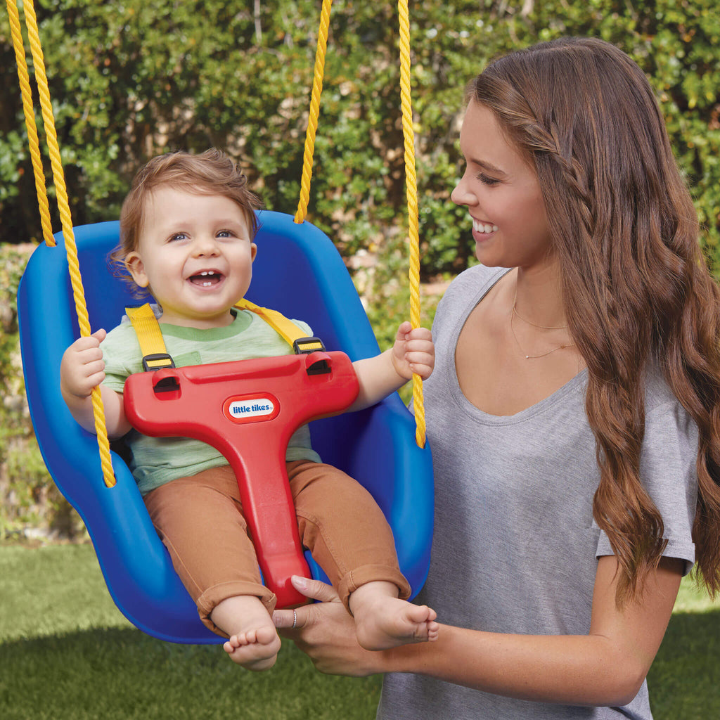 2-in-1 Snug n Secure Swing - Blue - Adjustable Swing with Rotating T-Bar and Straps