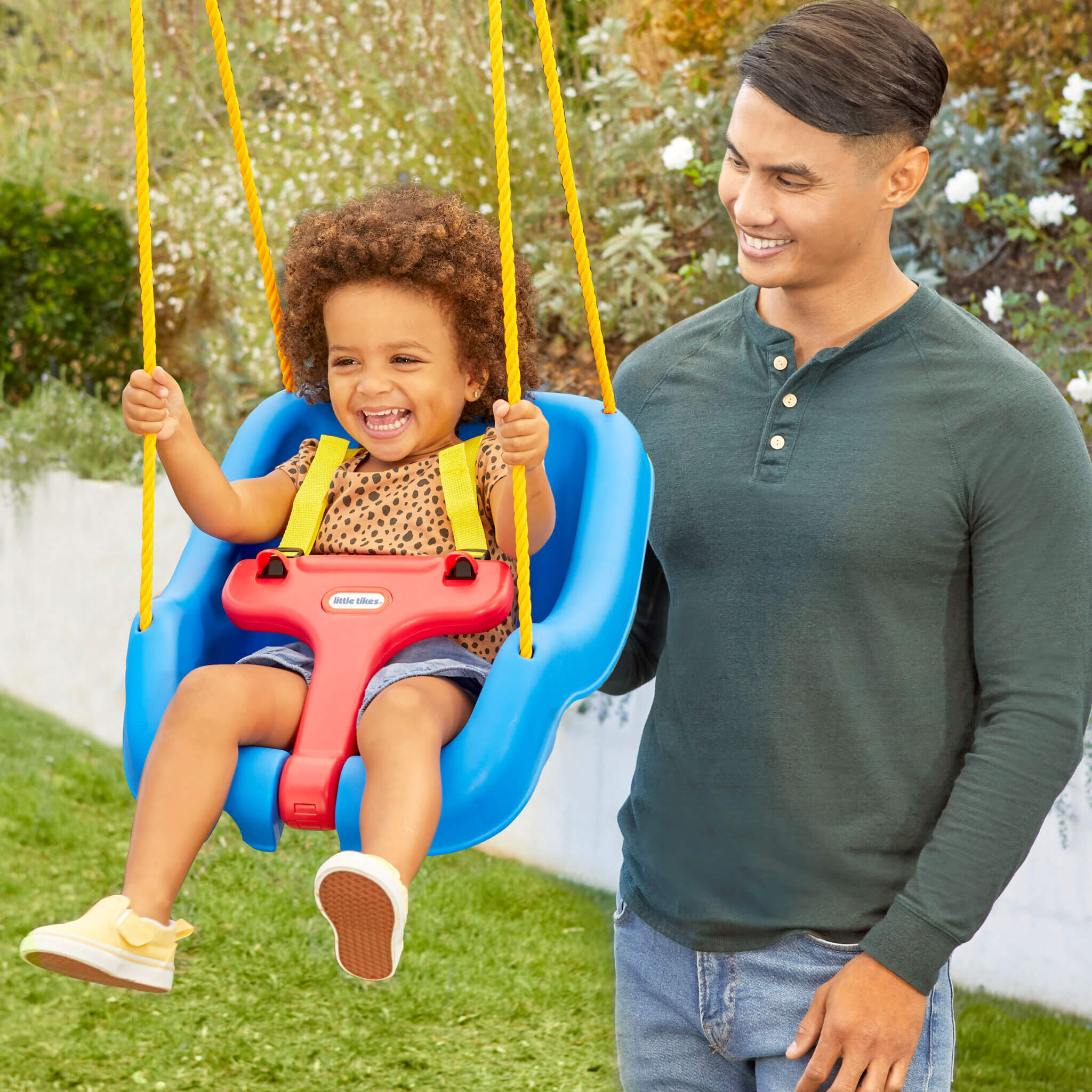 2-in-1 Snug n Secure Swing - Blue - Adjustable Swing with Rotating T-Bar and Straps