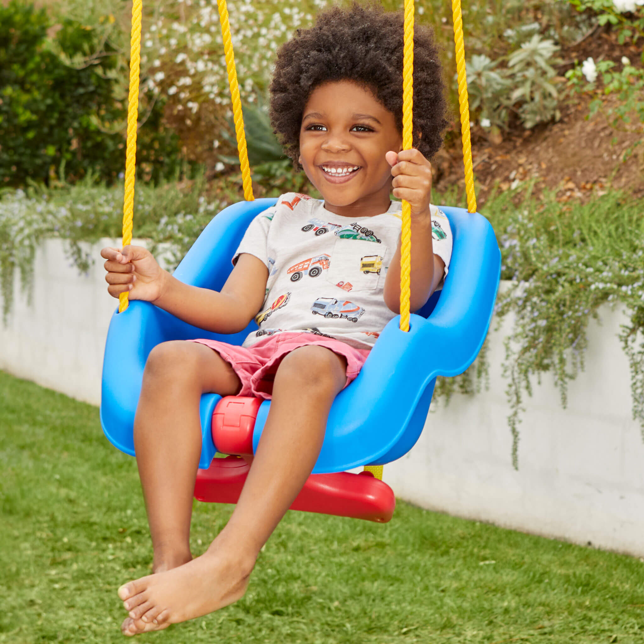 2-in-1 Snug n Secure Swing - Blue - Adjustable Swing with Rotating T-Bar and Straps