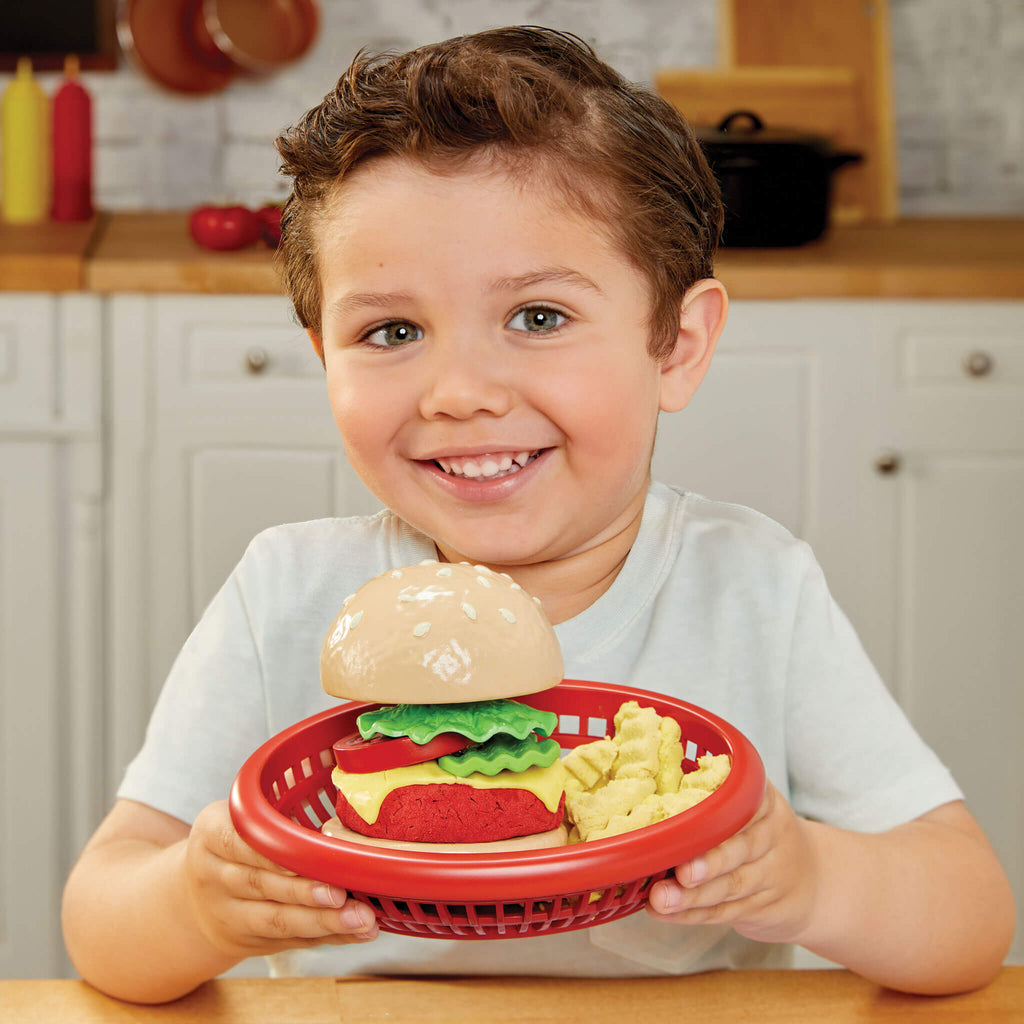 Creative Chefs Cheeseburger and Fries Kit - Recipe-Guided Cheeseburger Playset with Utensils