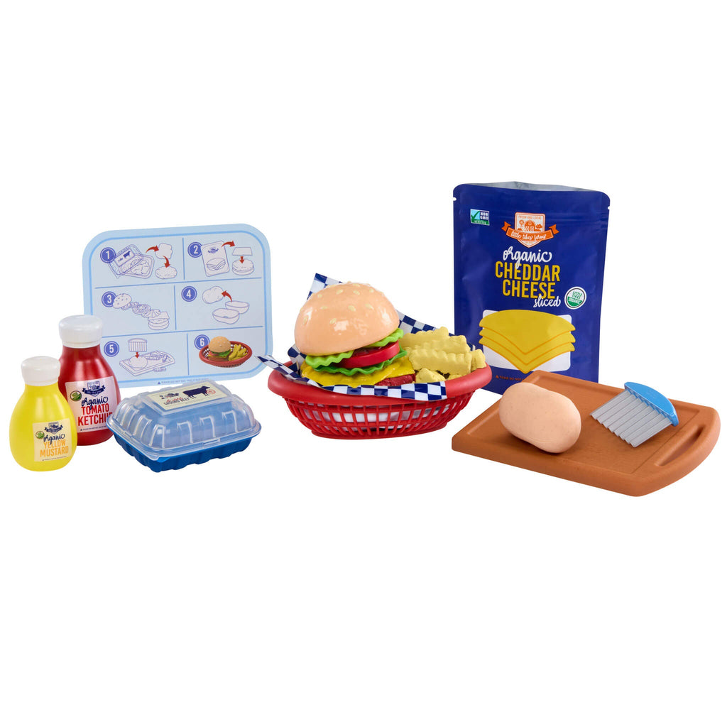 Creative Chefs Cheeseburger and Fries Kit - Recipe-Guided Cheeseburger Playset with Utensils