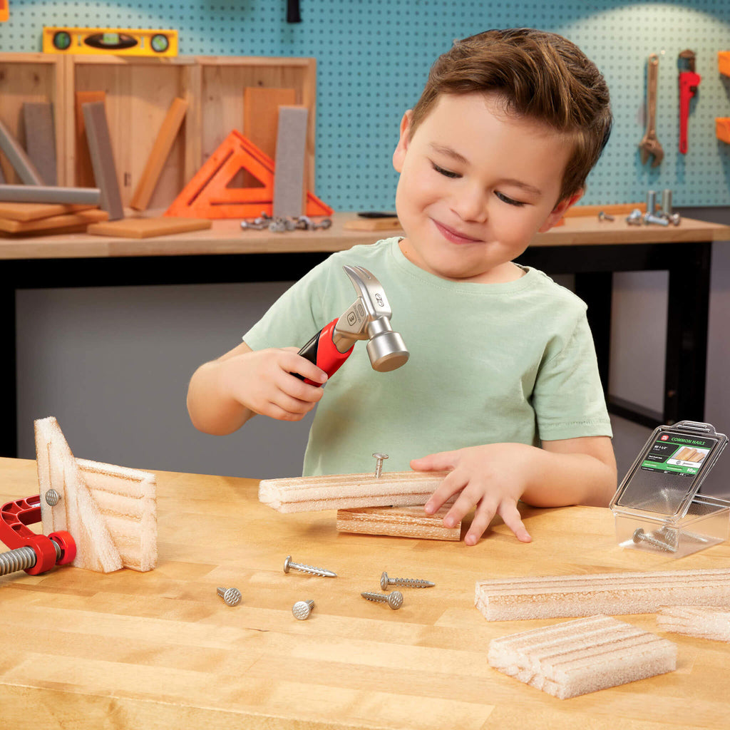 Creative Construction Hammer and Nail Set - Mess-Free Hammering Kit with Blueprint Projects