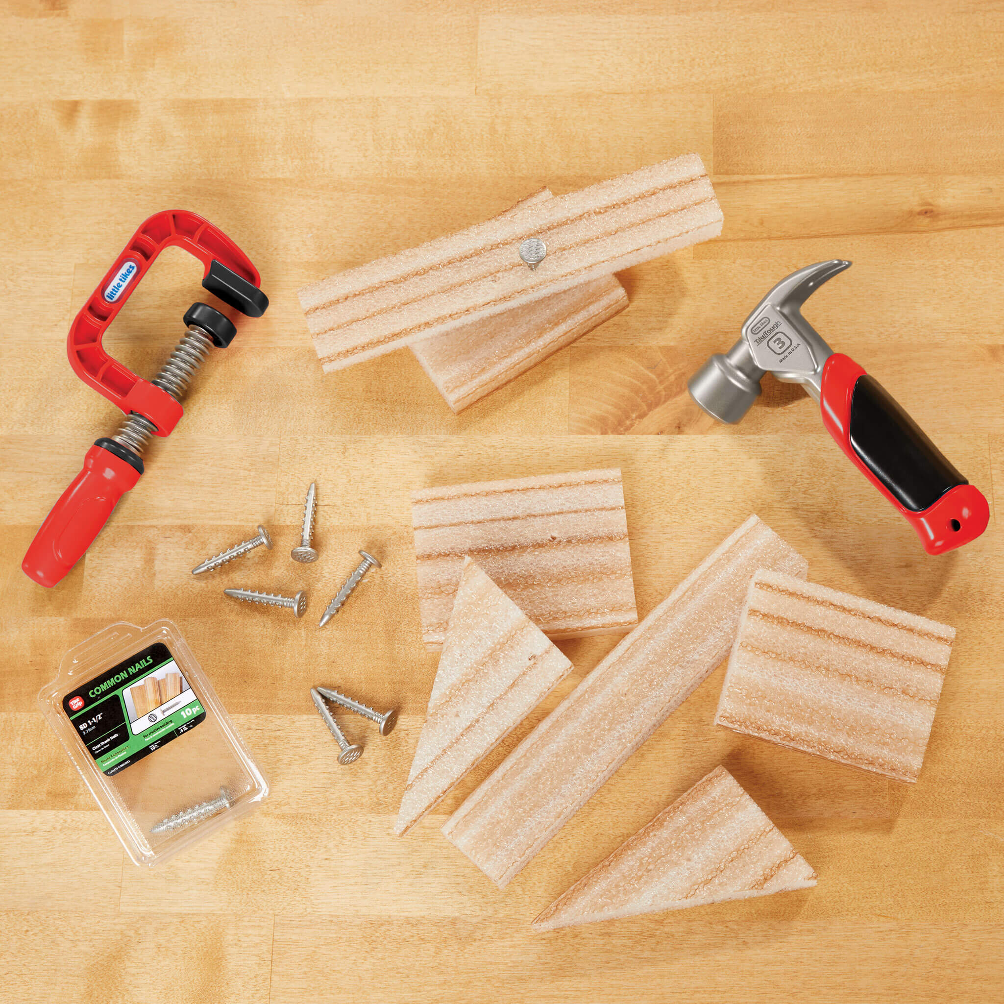 Creative Construction Hammer and Nail Set - Mess-Free Hammering Kit with Blueprint Projects