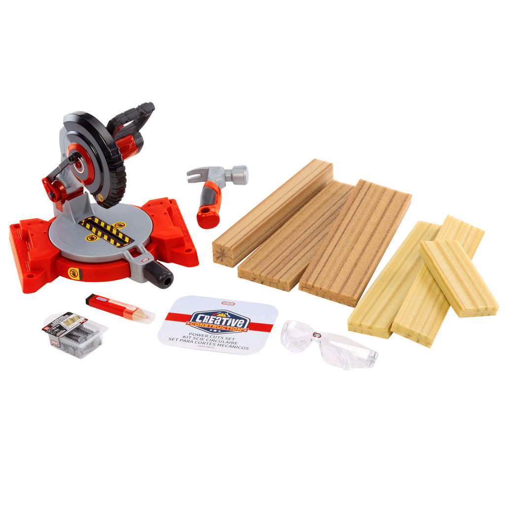 Creative Construction Power Cuts Set - Kid-Friendly Cutting Tools and Building Pieces