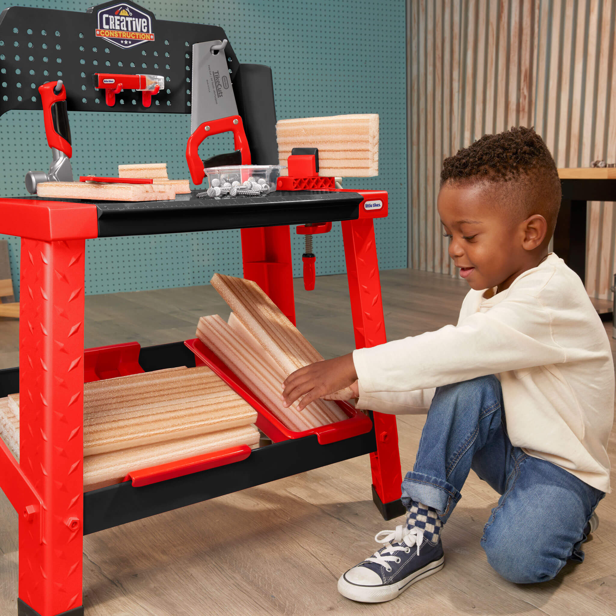 Creative Construction Workbench - Hands-On Construction Station for Young Builders