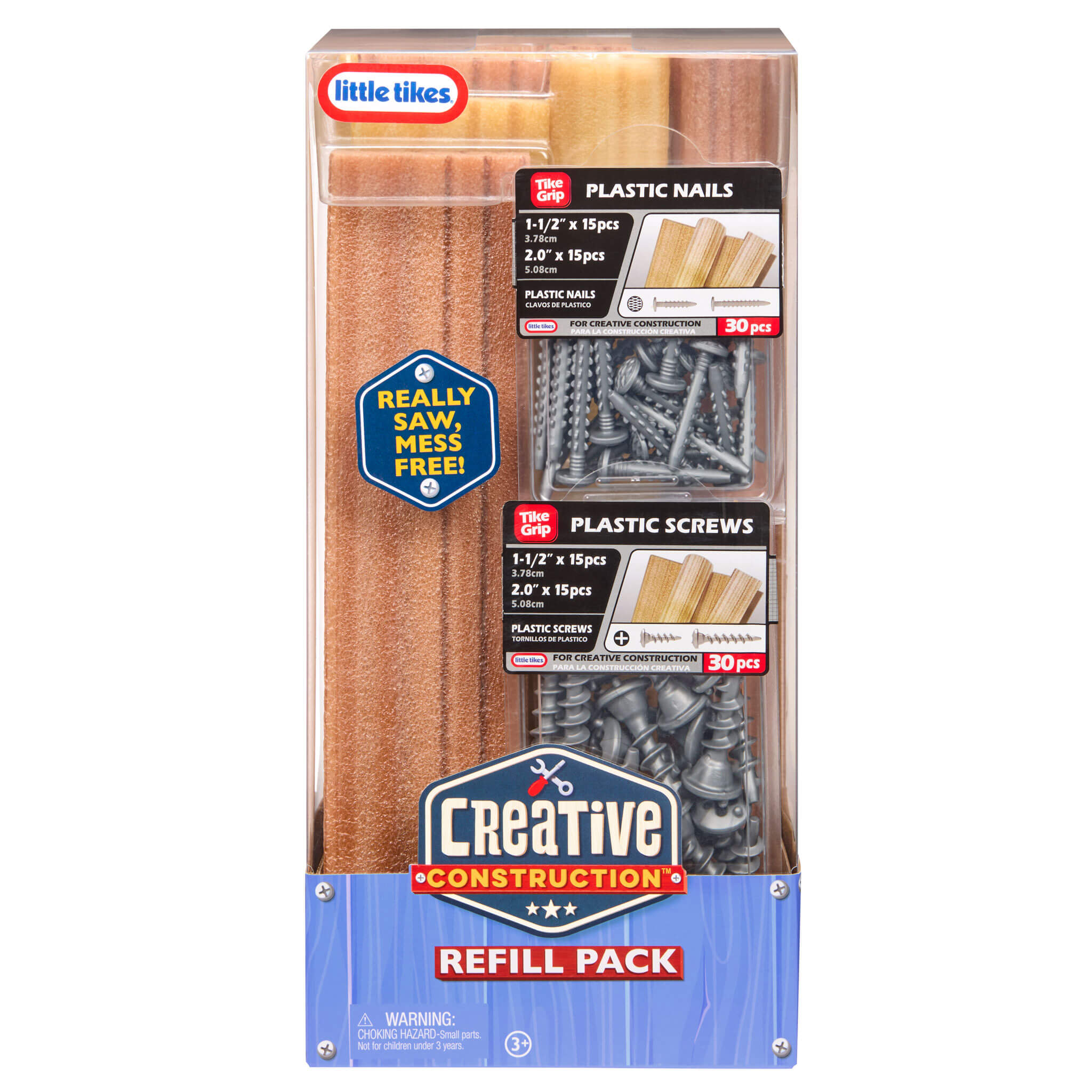 Creative Construction Wood, Nails and Screw Bundle - Wood, Foam Nails and Screws for Creative Projects